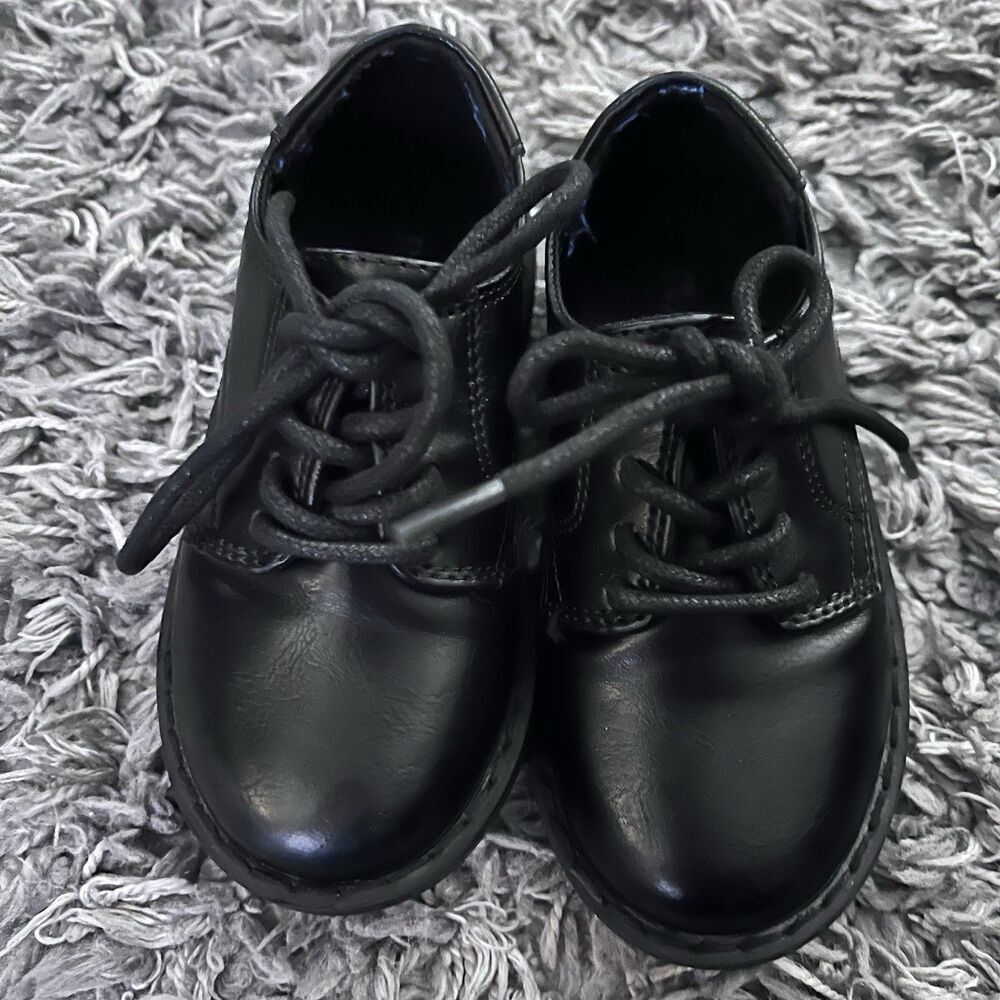 The Children’s Place Boys Toddler Uniform Lace Up Dress Shoes Size 8 Black
